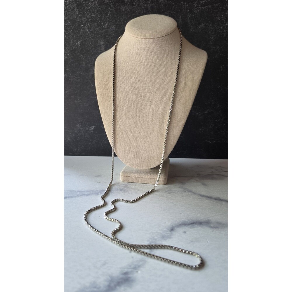 Silver Tone Metal Chain Necklace Vintage Costume Jewelry